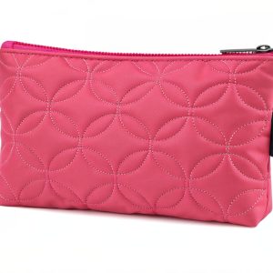 Vibrant Quilted Pink Accessory Pouch