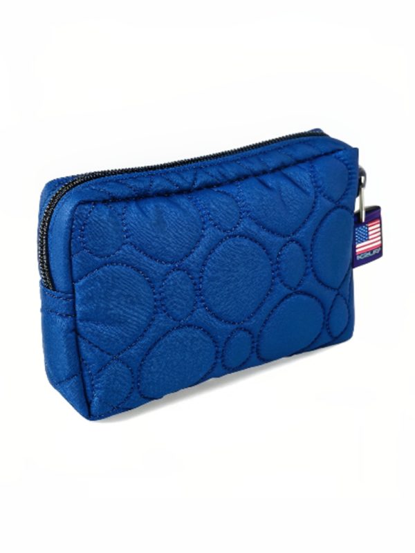 Bold Blue Quilted Circle Pouch